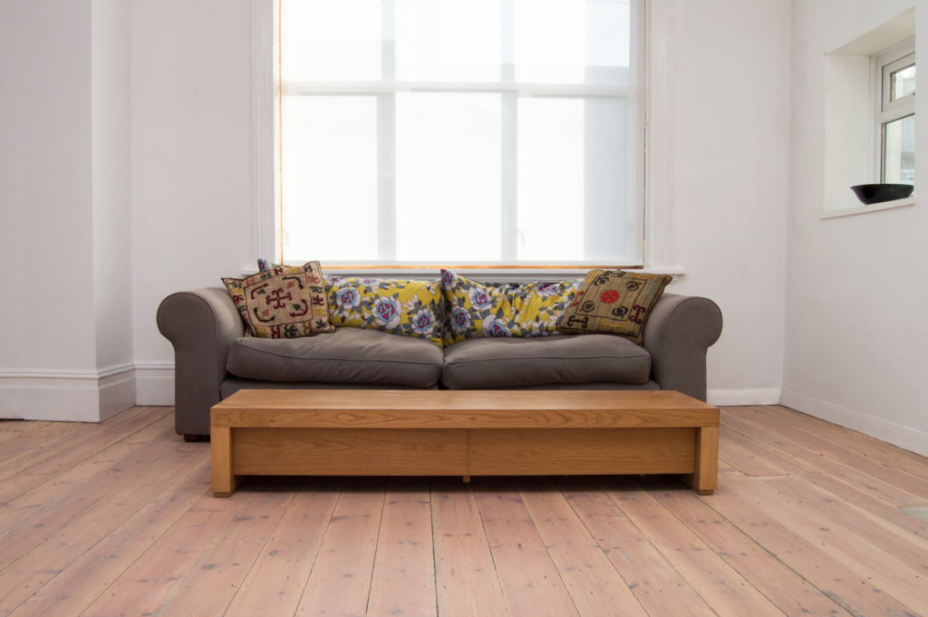 Freshly sanded pine wooden floor in Swanage,Dorset. Freshly sanded pine wooden floor in Swanage,Dorset.